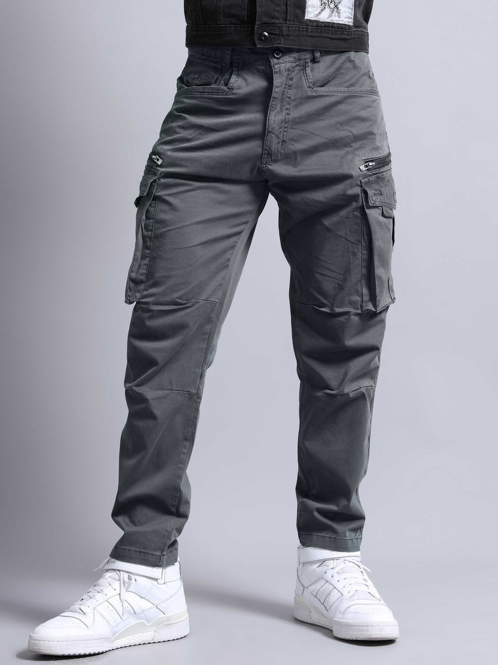 Tokyo Stitch dark GREY six pocket Cotton cargo for men