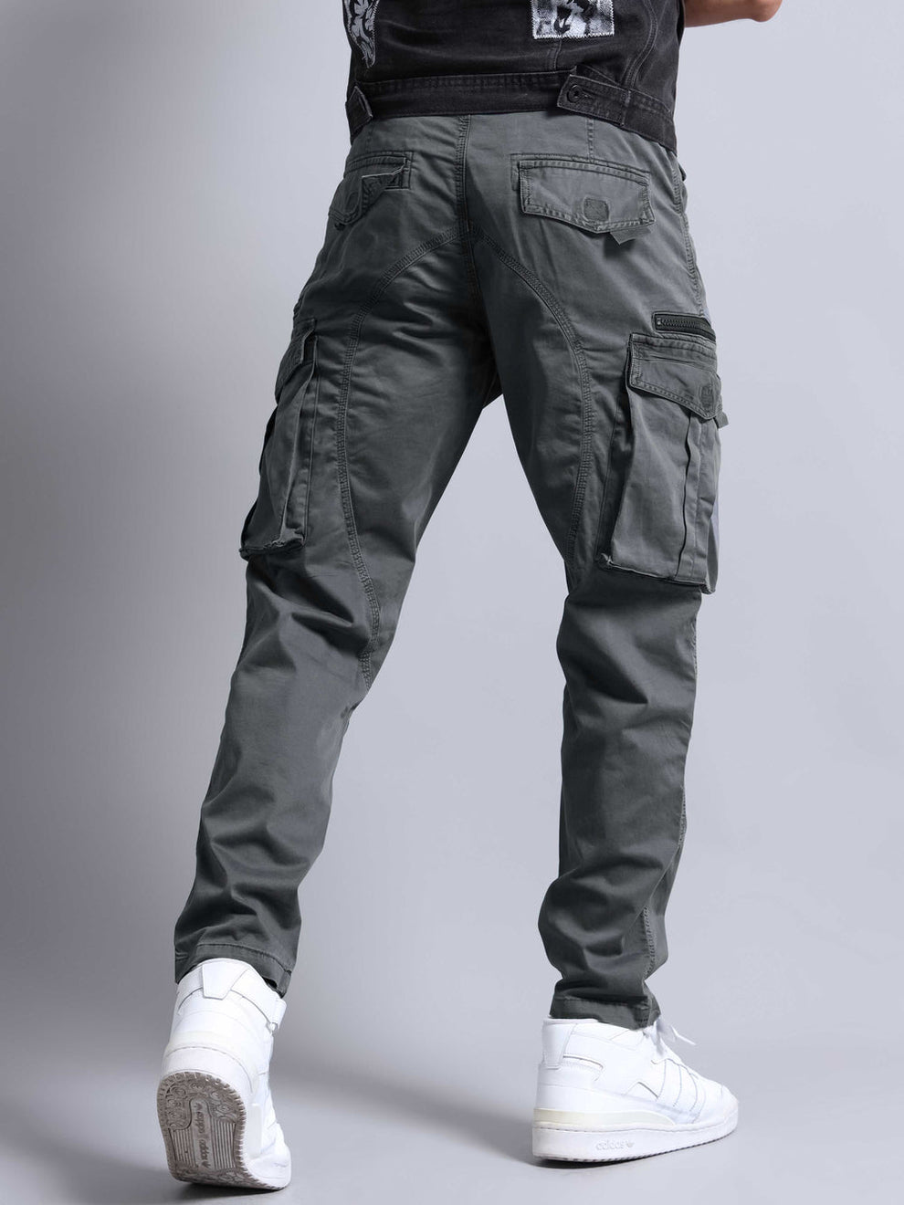 Tokyo Stitch dark GREY six pocket Cotton cargo for men