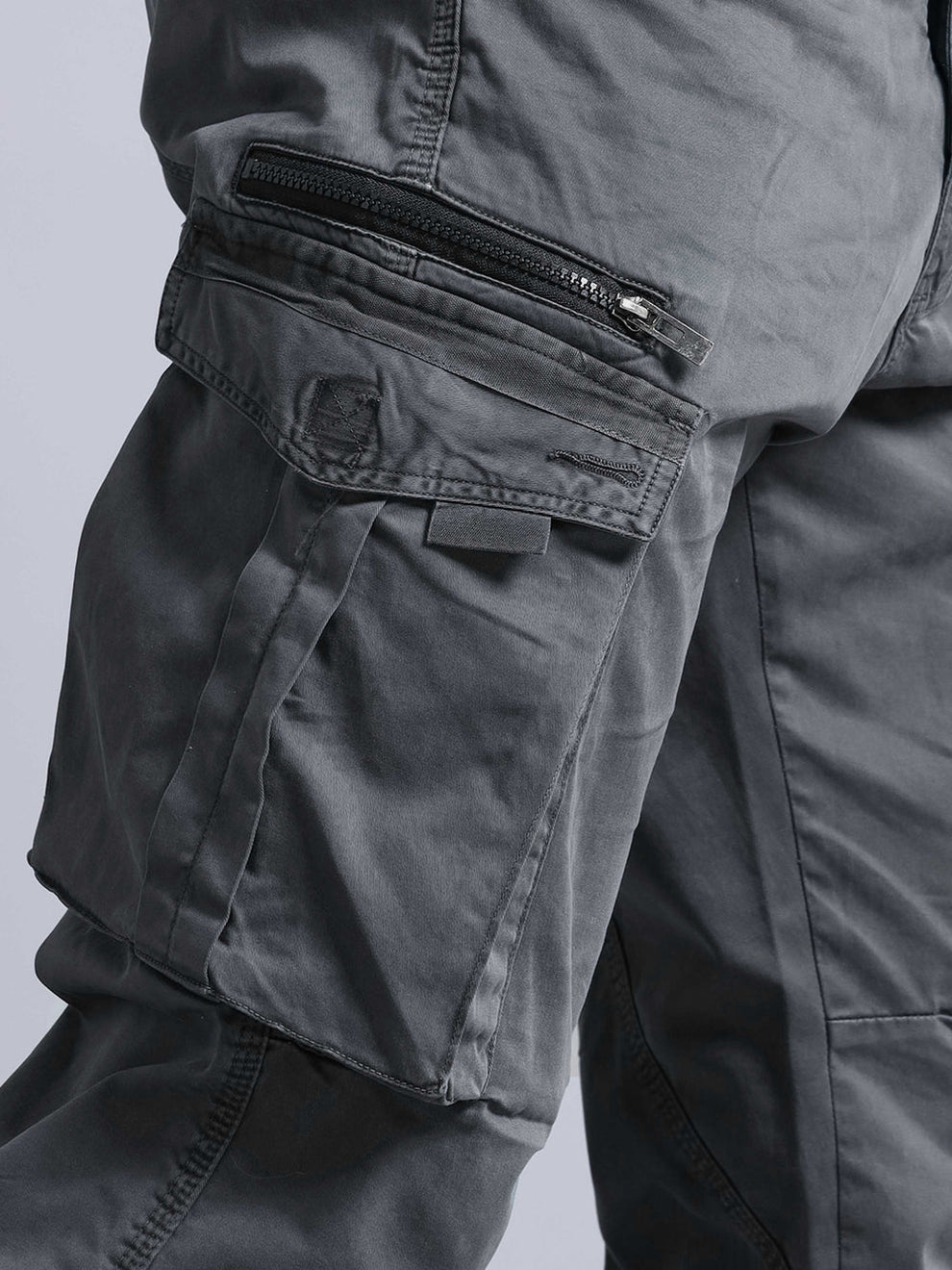 Tokyo Stitch dark GREY six pocket Cotton cargo for men