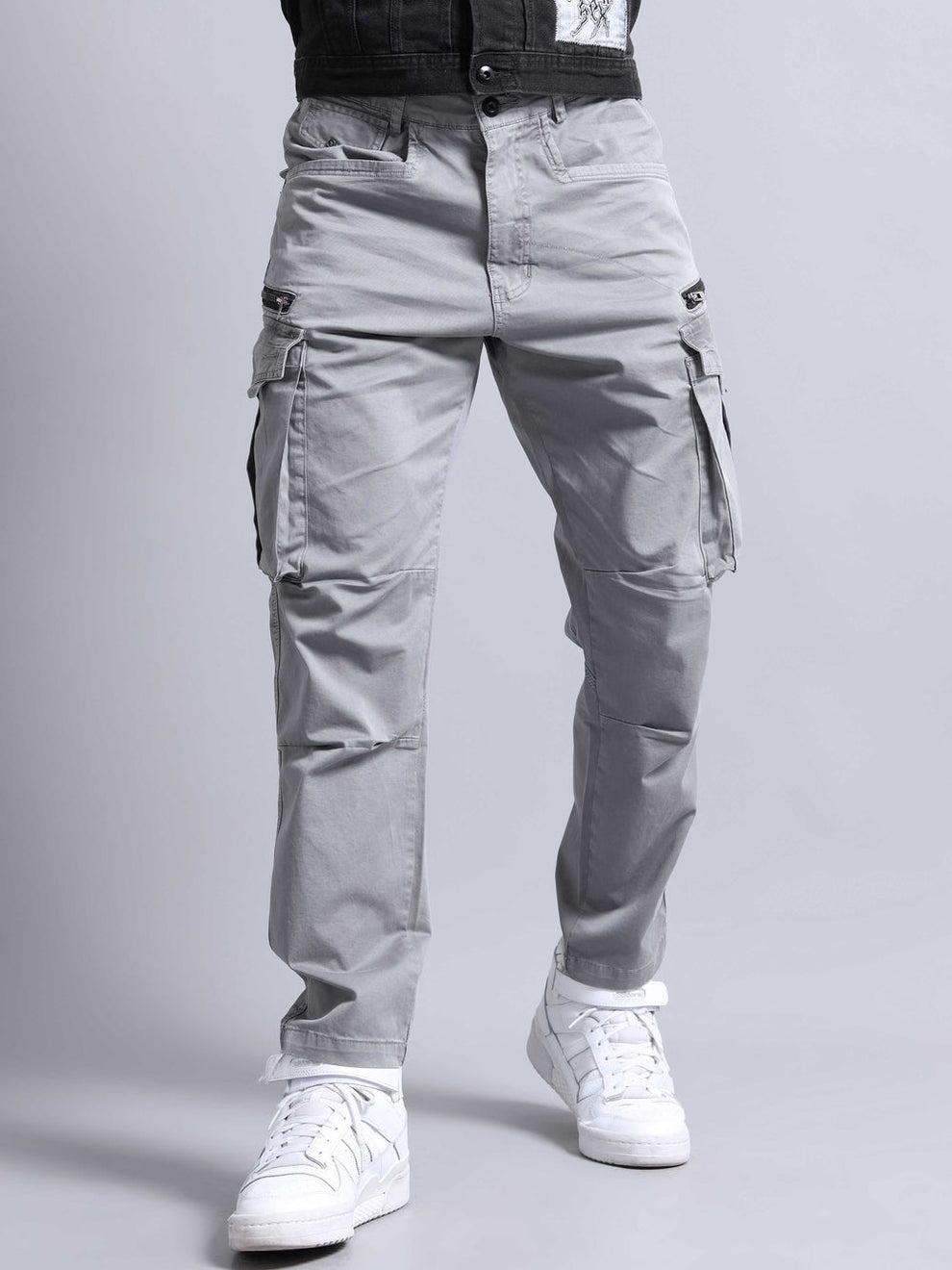 Tokyo Stitch Light Grey six pocket Cotton cargo for men