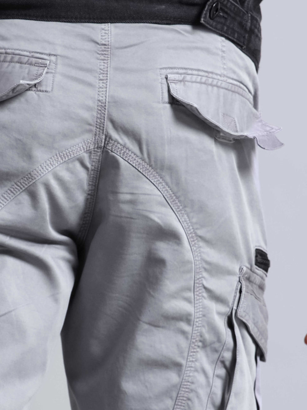 Tokyo Stitch Light Grey six pocket Cotton cargo for men