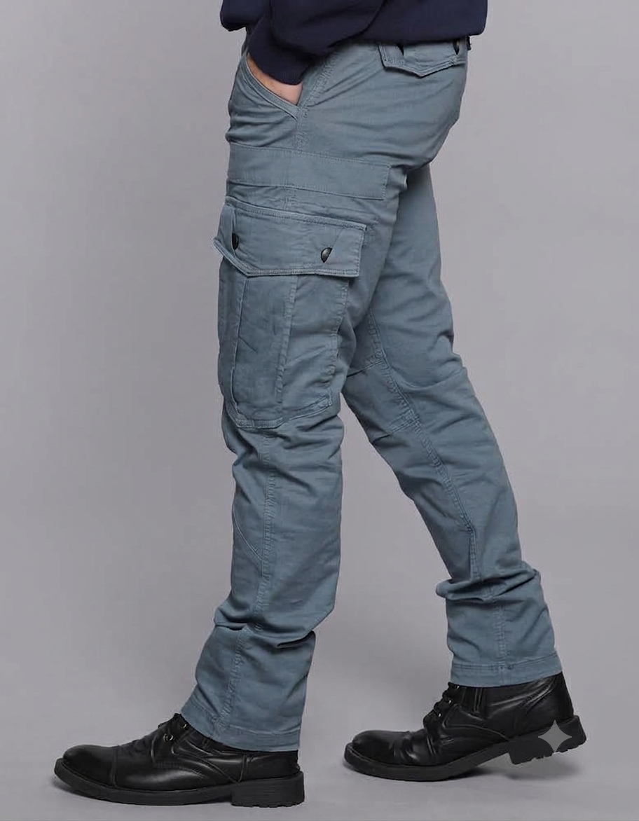 Tokyo Stitch GREYISH BLUE six pocket cotton cargo for men