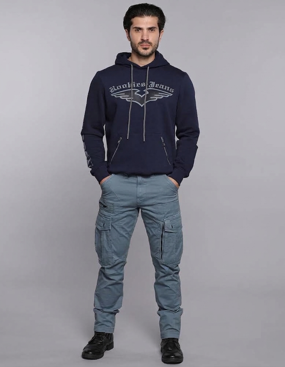 Tokyo Stitch GREYISH BLUE six pocket cotton cargo for men