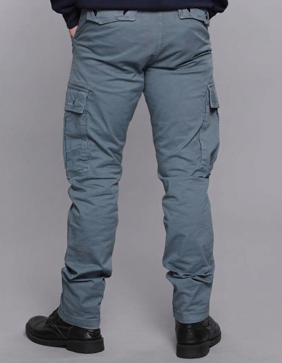Tokyo Stitch GREYISH BLUE six pocket cotton cargo for men