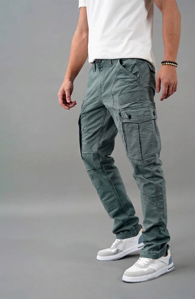 Tokyo Stitch Seafoam Green six pocket cotton cargo for men
