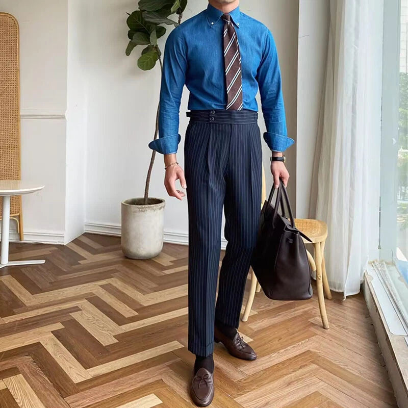 Tokyo Stitch men Navy Blue cotton Gurkha pant