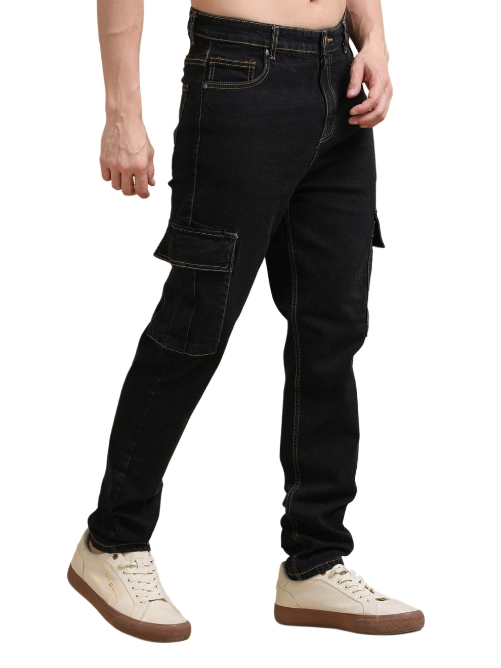 Tokyo Stitch Dark Blue + Black - Set of 2 (combo Set) denim cargo's for men