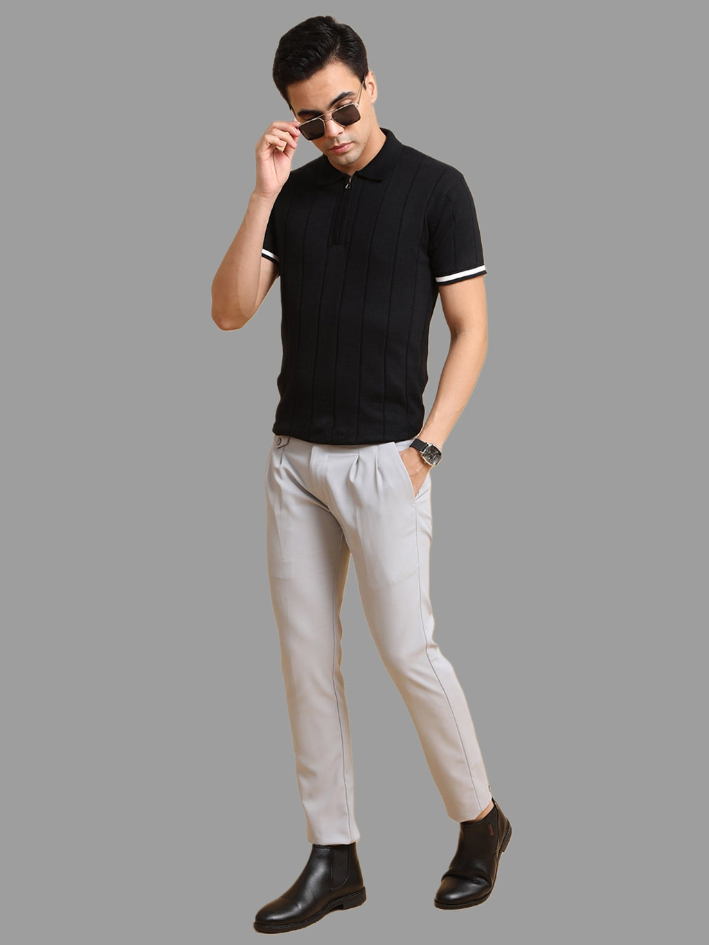 Tokyo Stitch men Light Grey cotton Gurkha pant