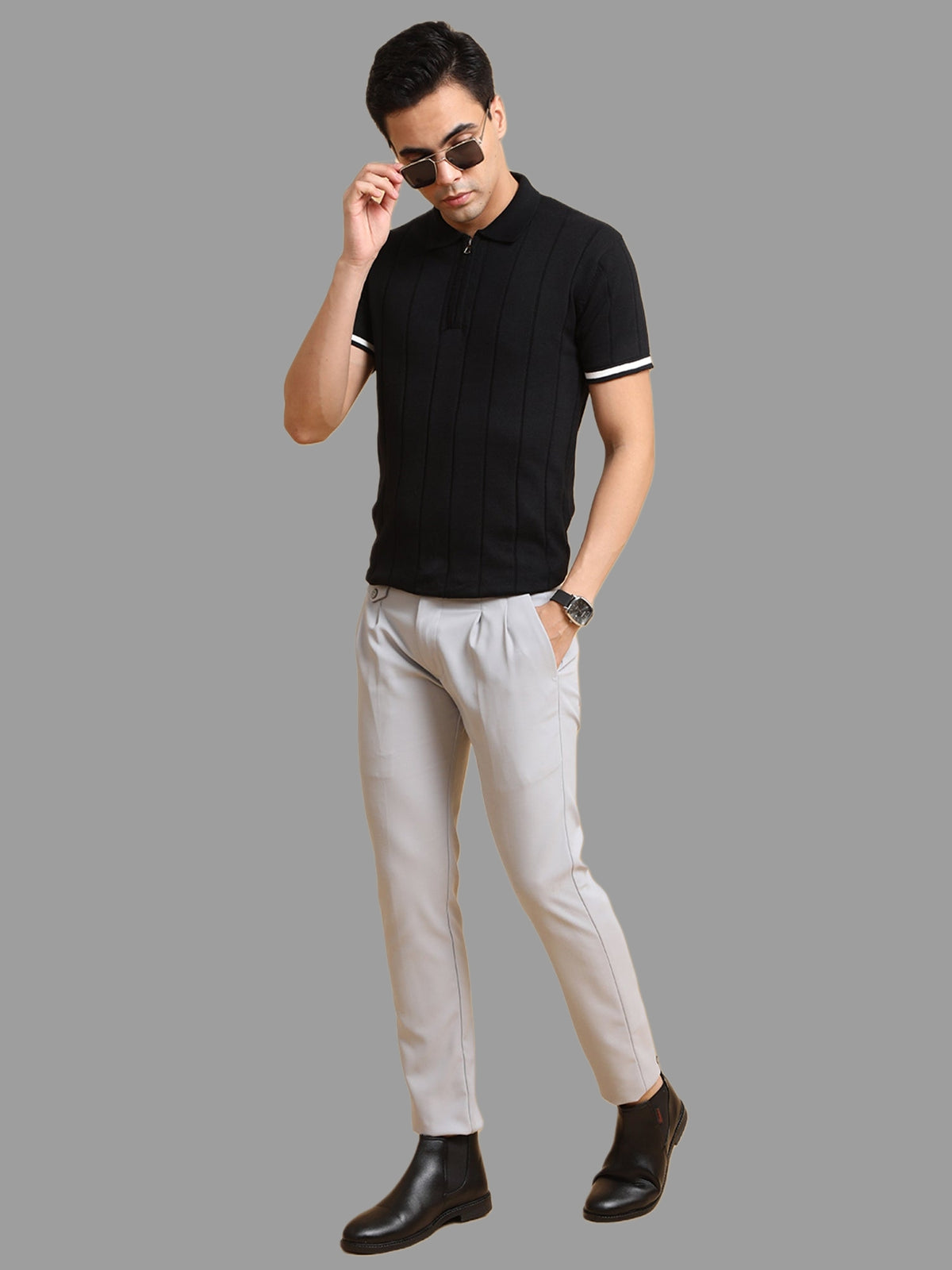 Tokyo Stitch men Light Grey cotton Gurkha pant