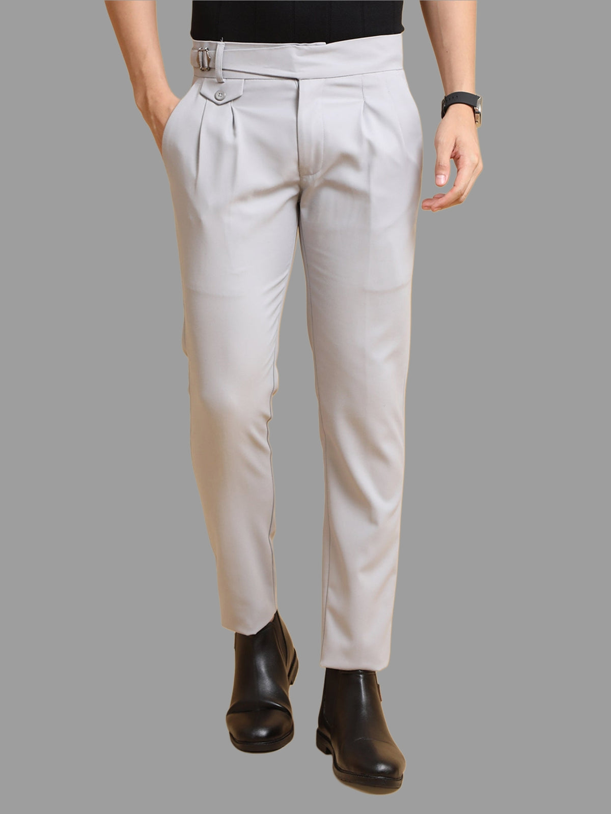 Tokyo Stitch men Light Grey cotton Gurkha pant