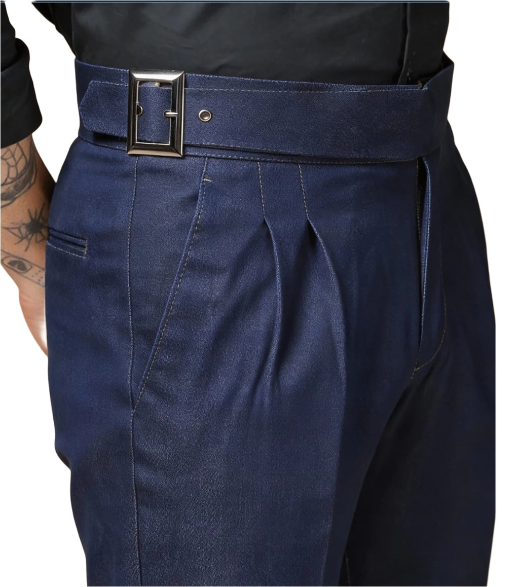 Tokyo Stitch men dark blue denim Gurkha jeans