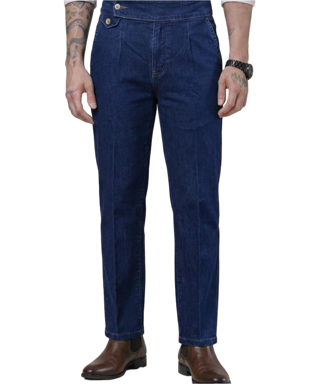 Tokyo Stitch men dark blue denim Gurkha jeans