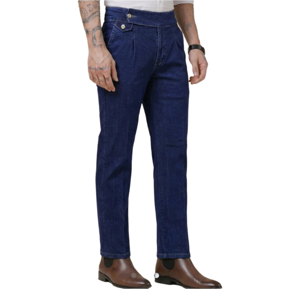 Tokyo Stitch men dark blue denim Gurkha jeans