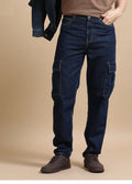 The BlueVibe dark blue denim cargo for men