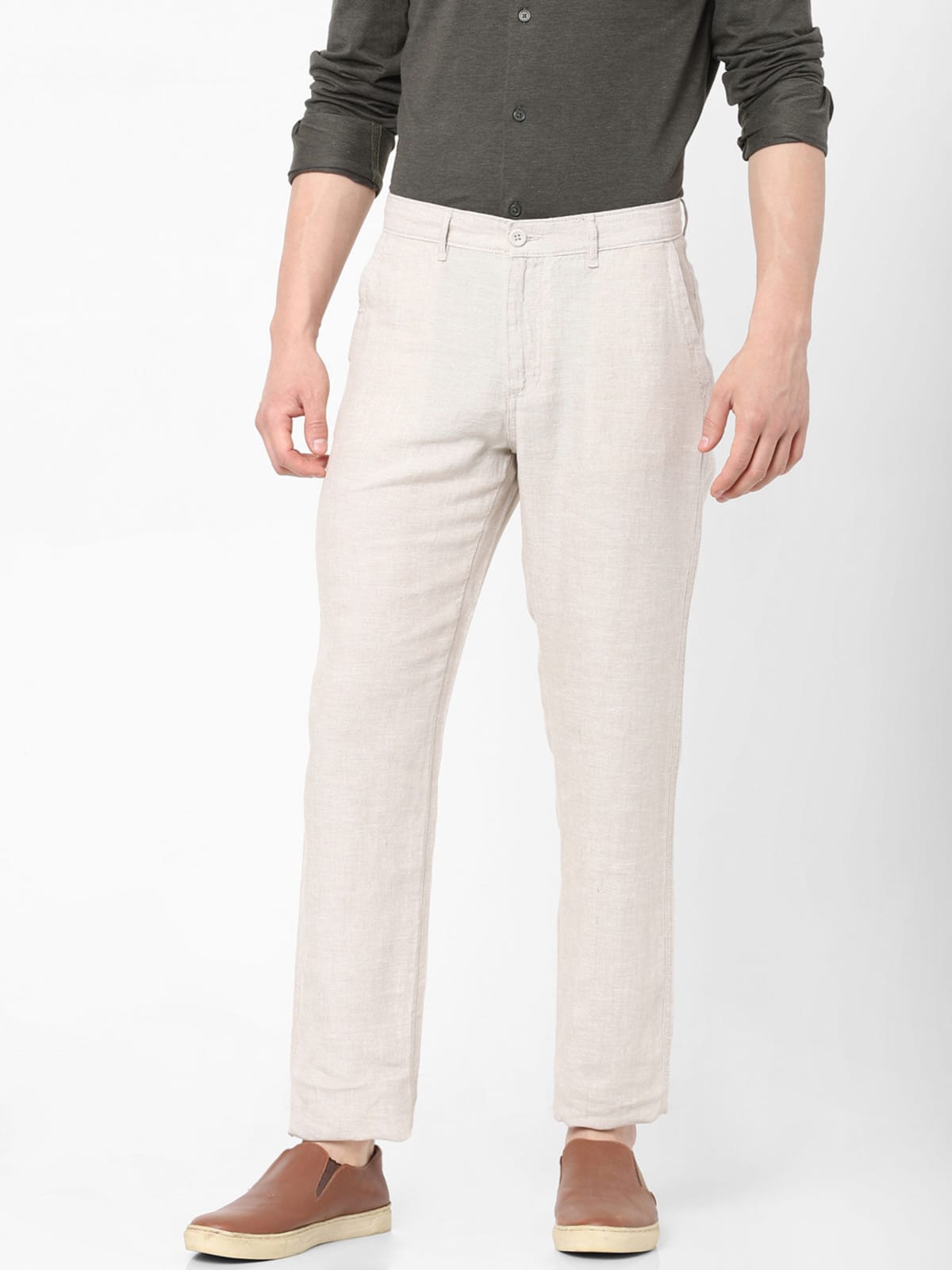 Tokyo Stitch off white color trouser for men