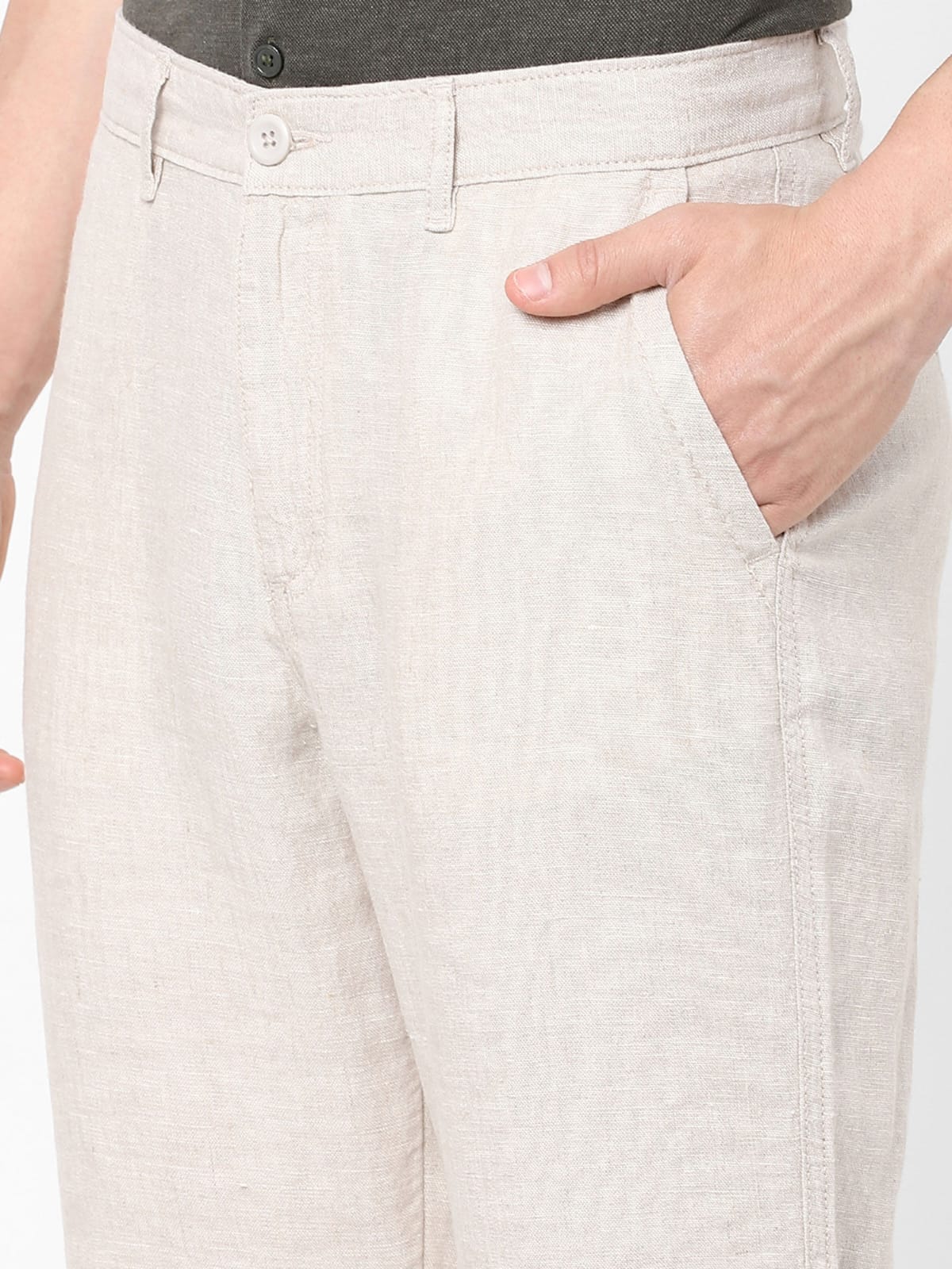 Tokyo Stitch off white color trouser for men