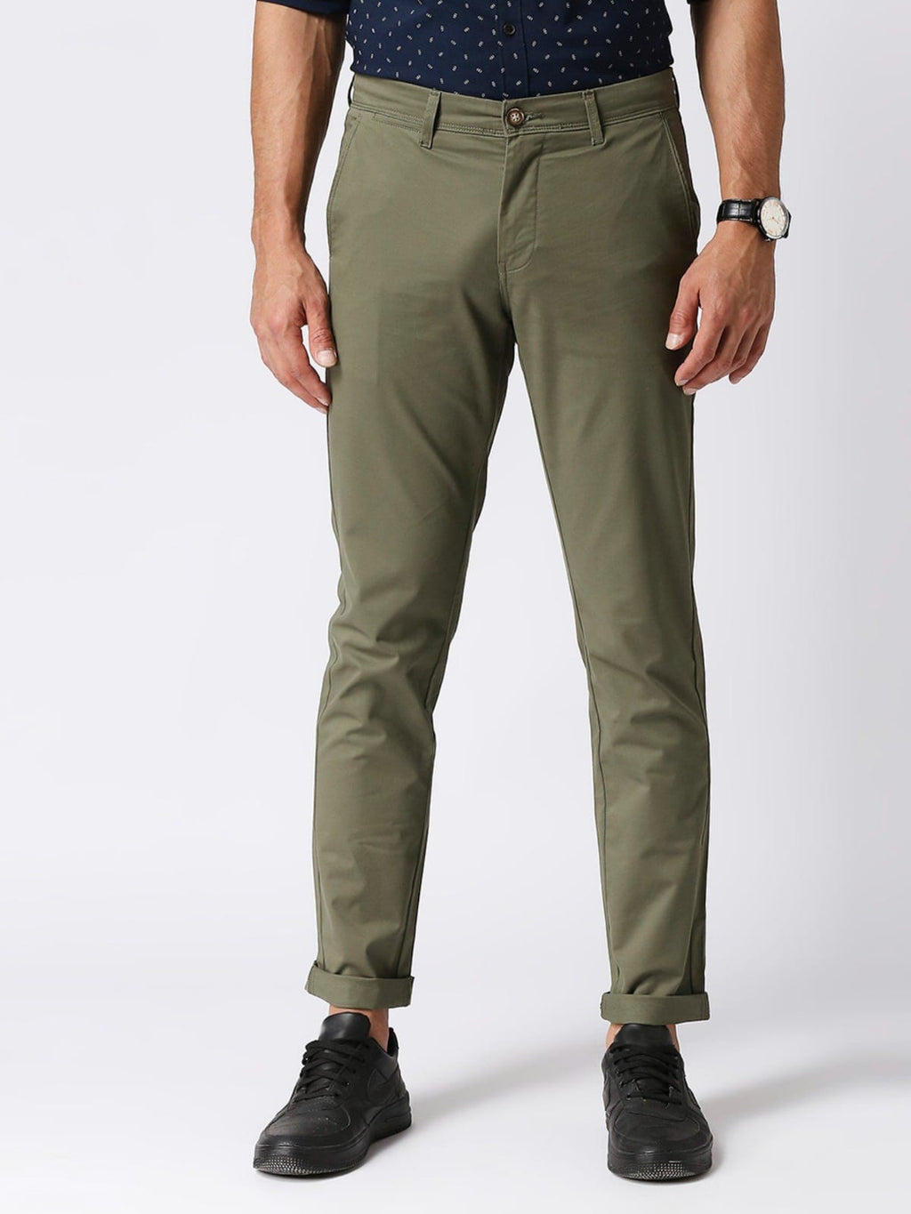 Tokyo Stitch Olive green color trouser for men