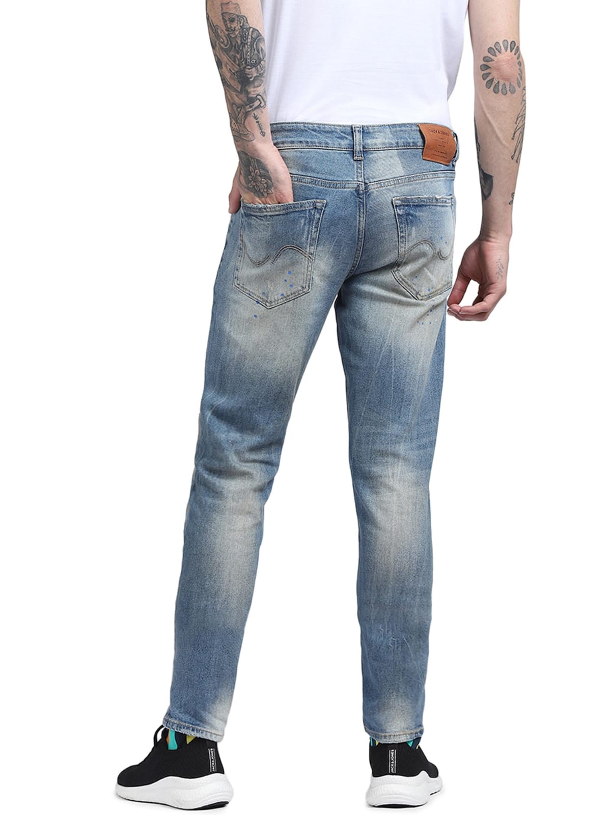 TheBlueVibe Men Light blue damage  stretchable jeans