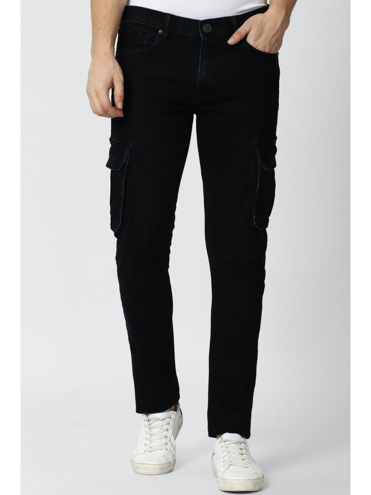 TheBlueVibe Men Z-black stretchable jeans