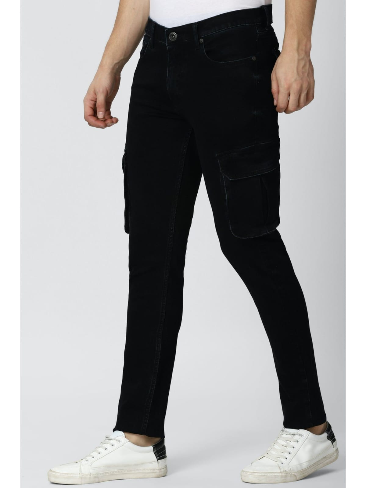 TheBlueVibe Men Z-black stretchable jeans