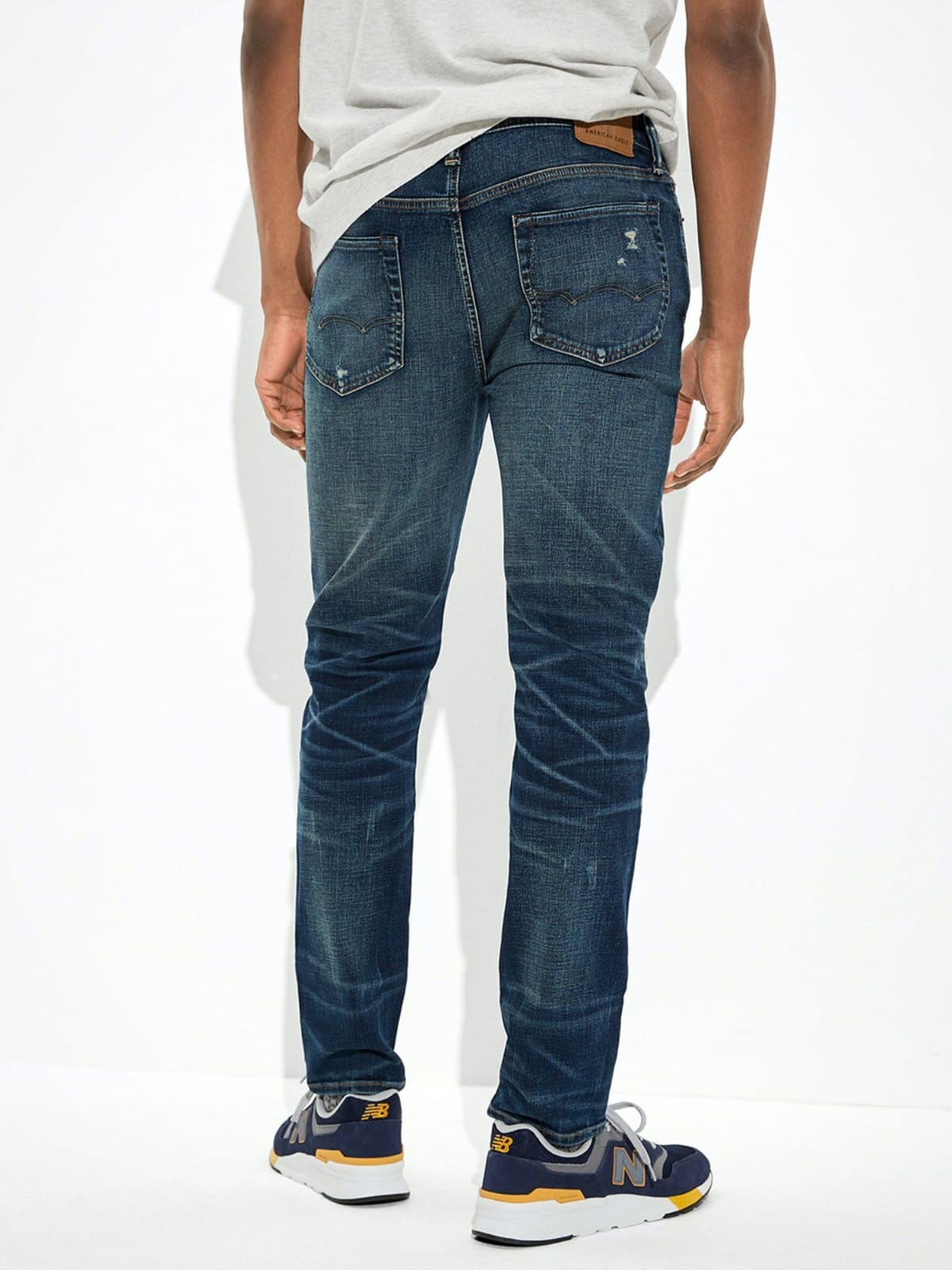 TheBlueVibe Men damage blue stretchable jeans
