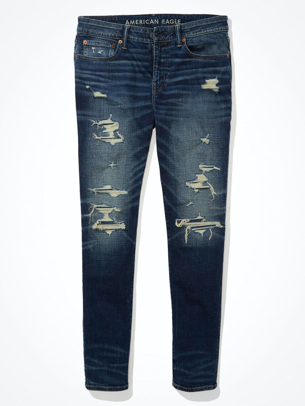 TheBlueVibe Men damage blue stretchable jeans