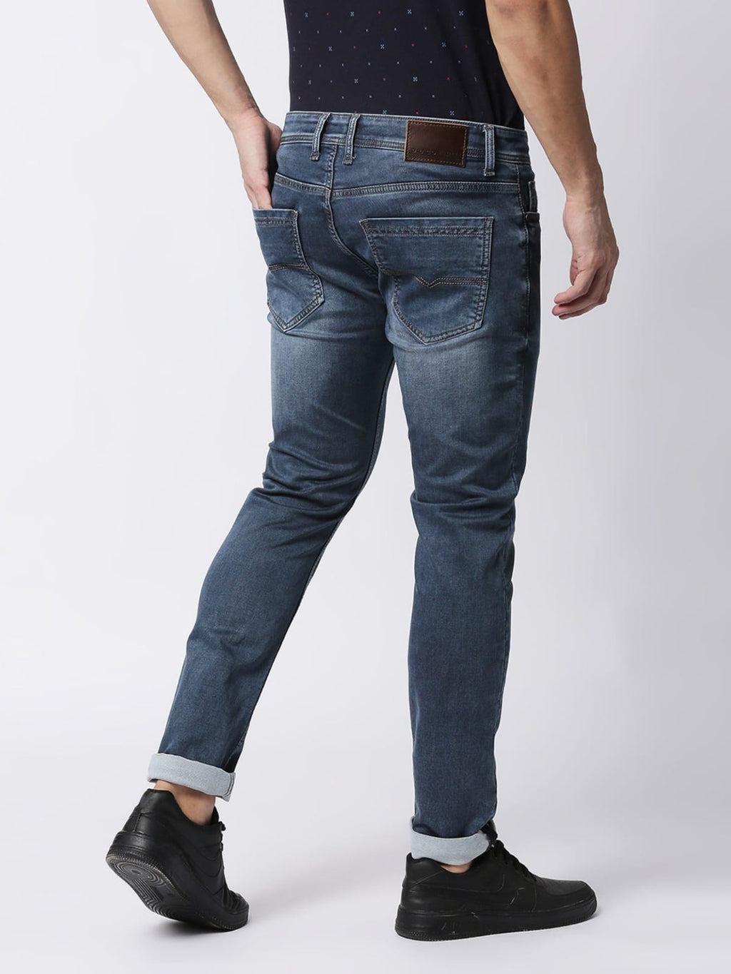 TheBlueVibe Men carbon grey stretchable jeans