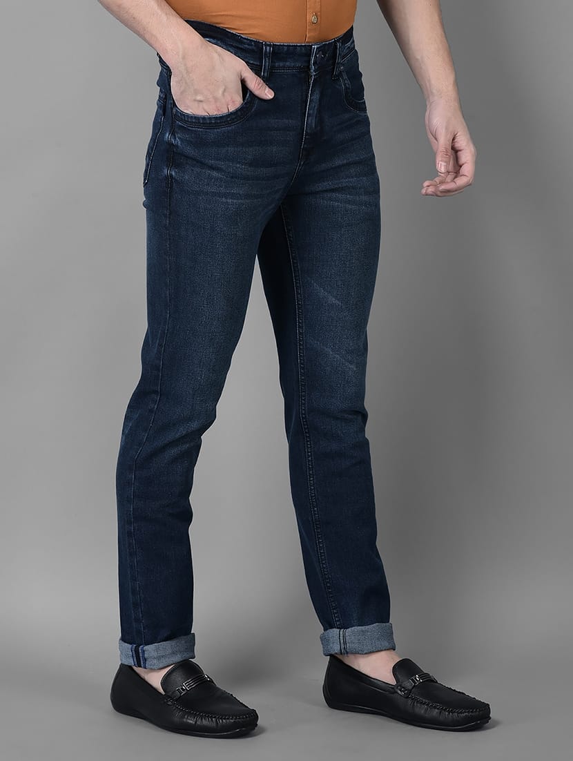 Tokyo Stitch Men Dark Blue stretchable jeans