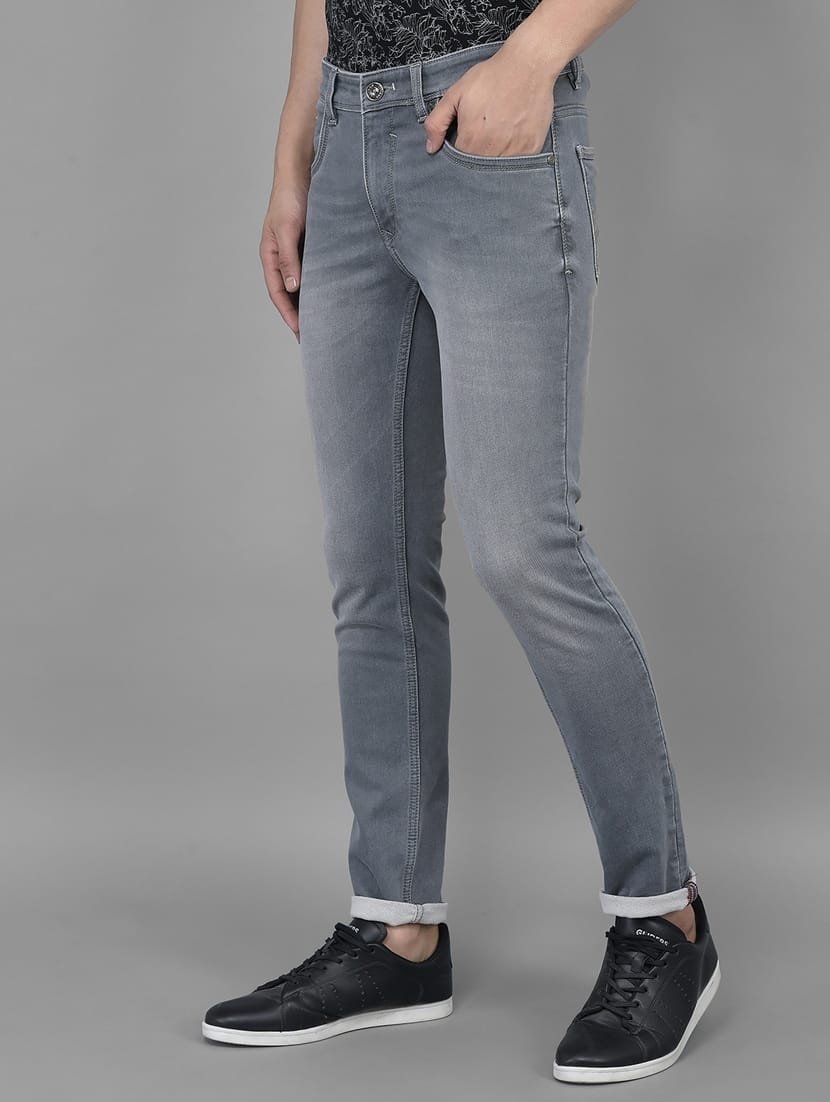 Tokyo Stitch Men Dark Grey stretchable jeans