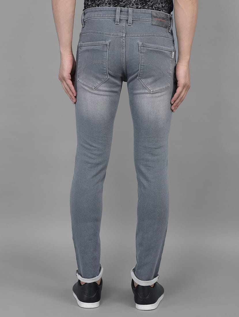 Tokyo Stitch Men Dark Grey stretchable jeans