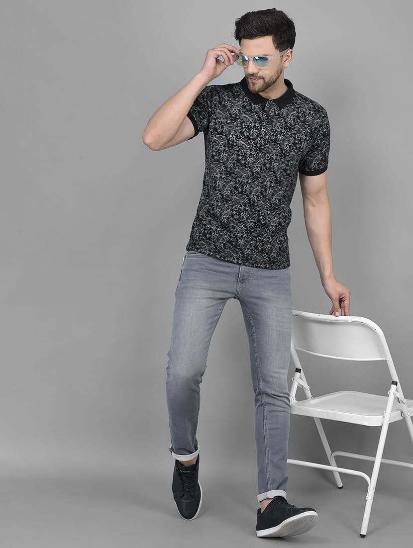 Tokyo Stitch Men Dark Grey stretchable jeans