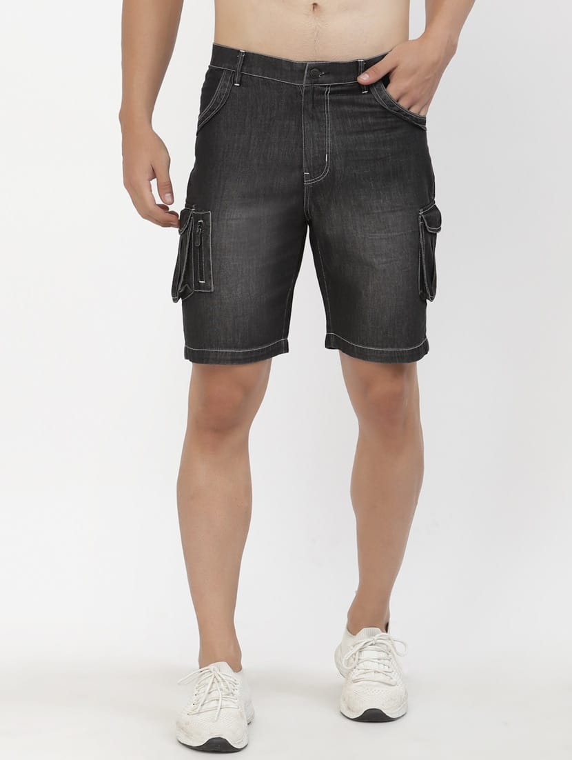 Tokyo Stitch denim stretchable Dark gray men short