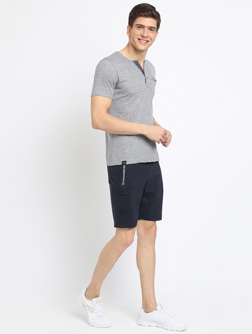 Tokyo Stitch cotton lycra stretchable Dark black men short