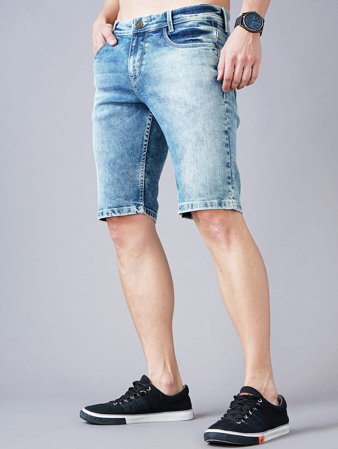 Tokyo Stitch denim stretchable Light blue men short