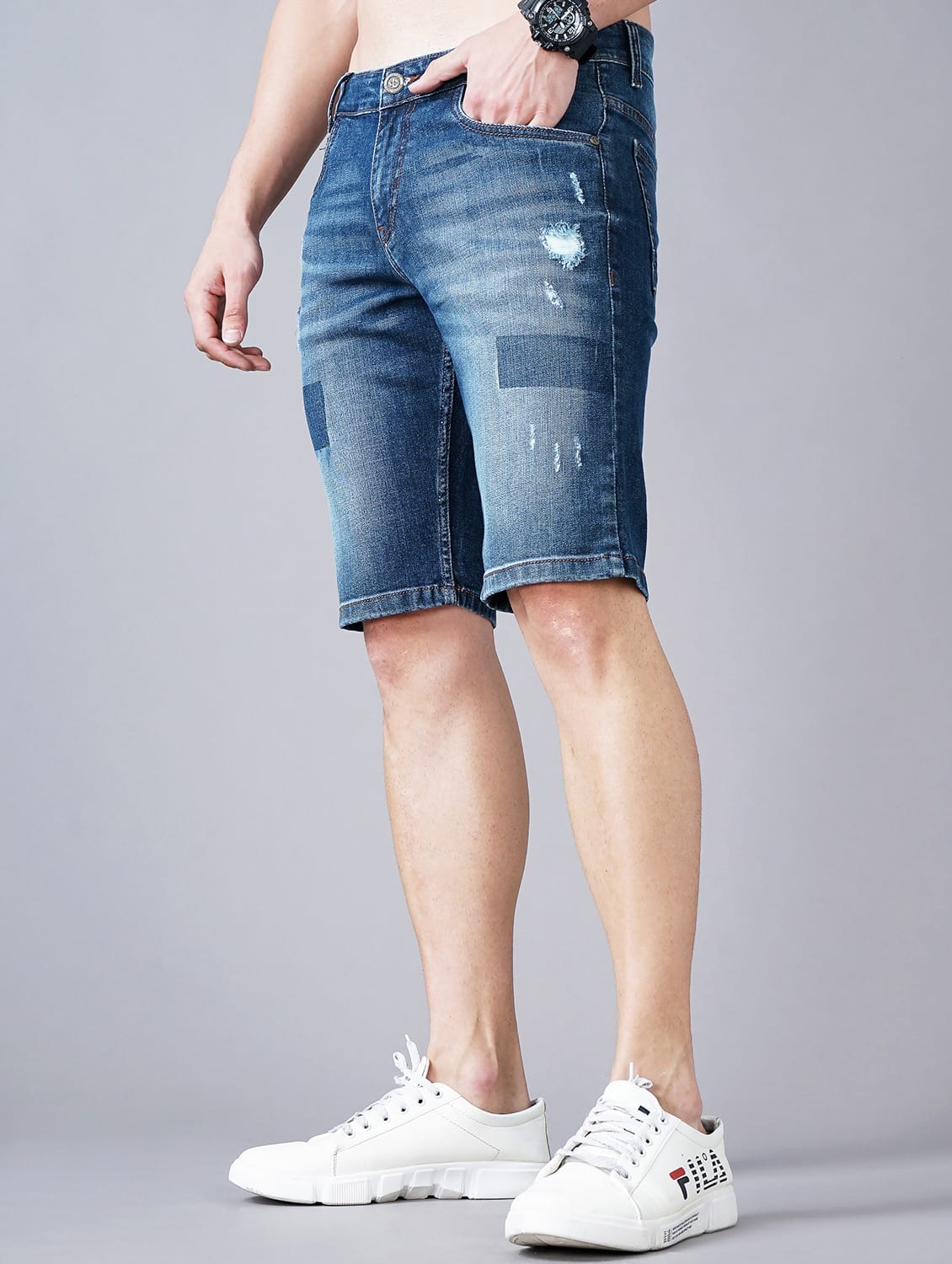 Tokyo Stitch denim stretchable Dark blue men short