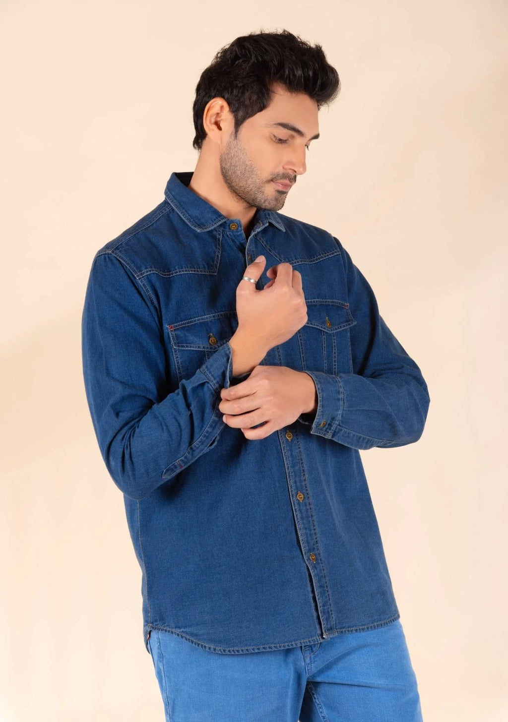 Tokyo Stitch Light Blue denim shirt for men