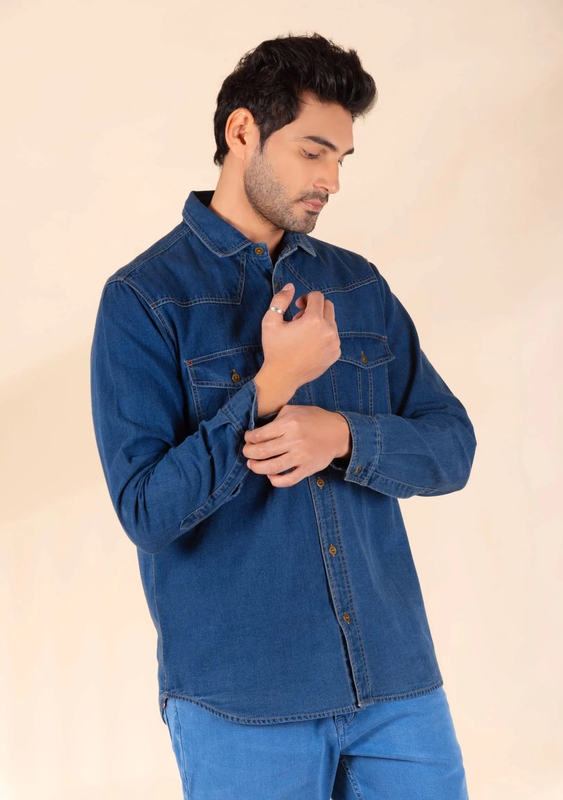 Tokyo Stitch Light Blue denim shirt for men