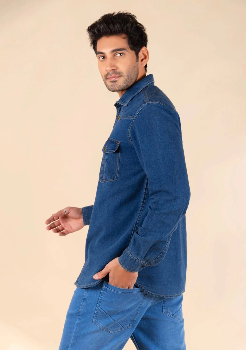 Tokyo Stitch Light Blue denim shirt for men