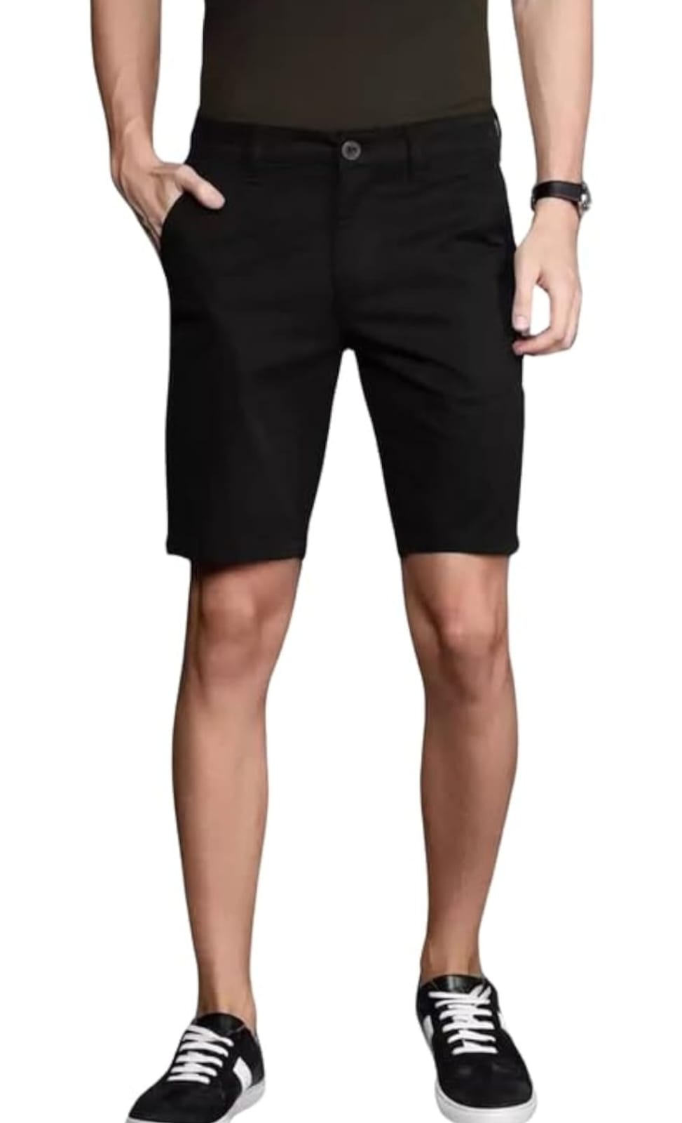 Tokyo Stitch denim stretchable Dark black men short