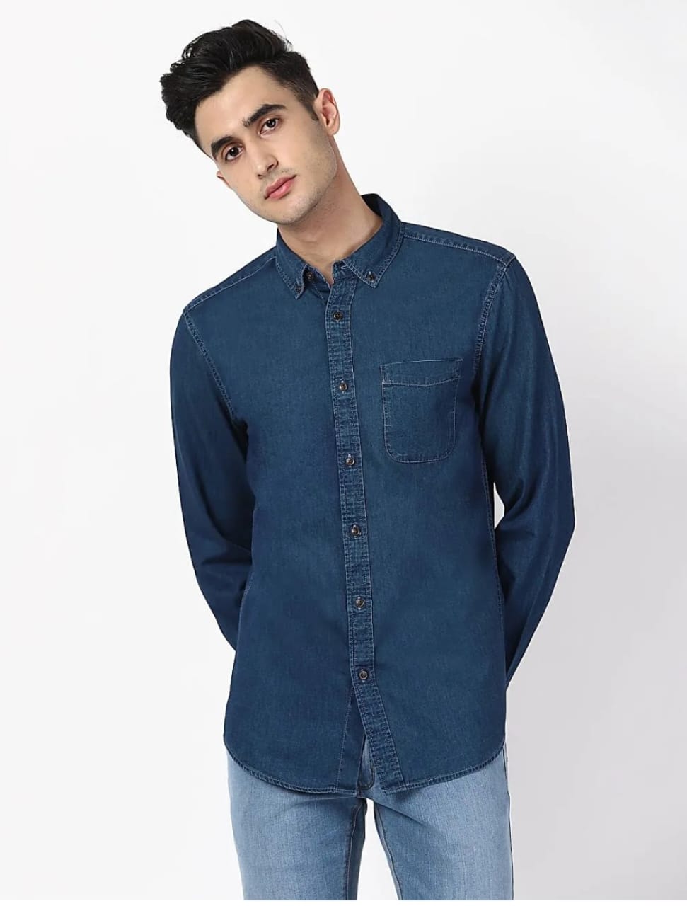 The BlueVibe dark blue denim shirts