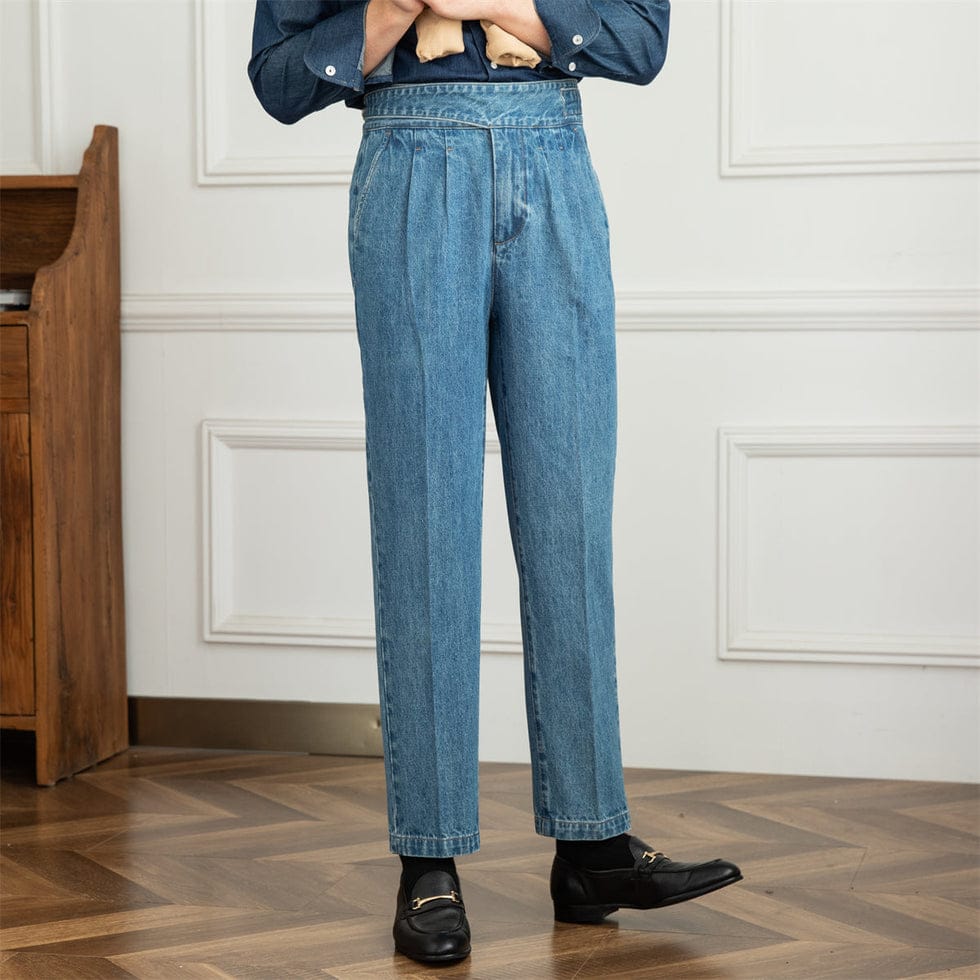 Tokyo Stitch men Light Blue denim Gurkha jeans