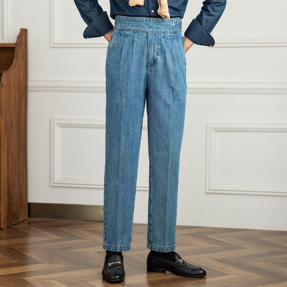 Tokyo Stitch men Light Blue denim Gurkha jeans