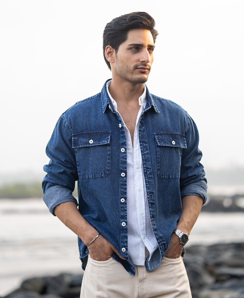 Tokyo Stitch Light Blue denim shirt for men