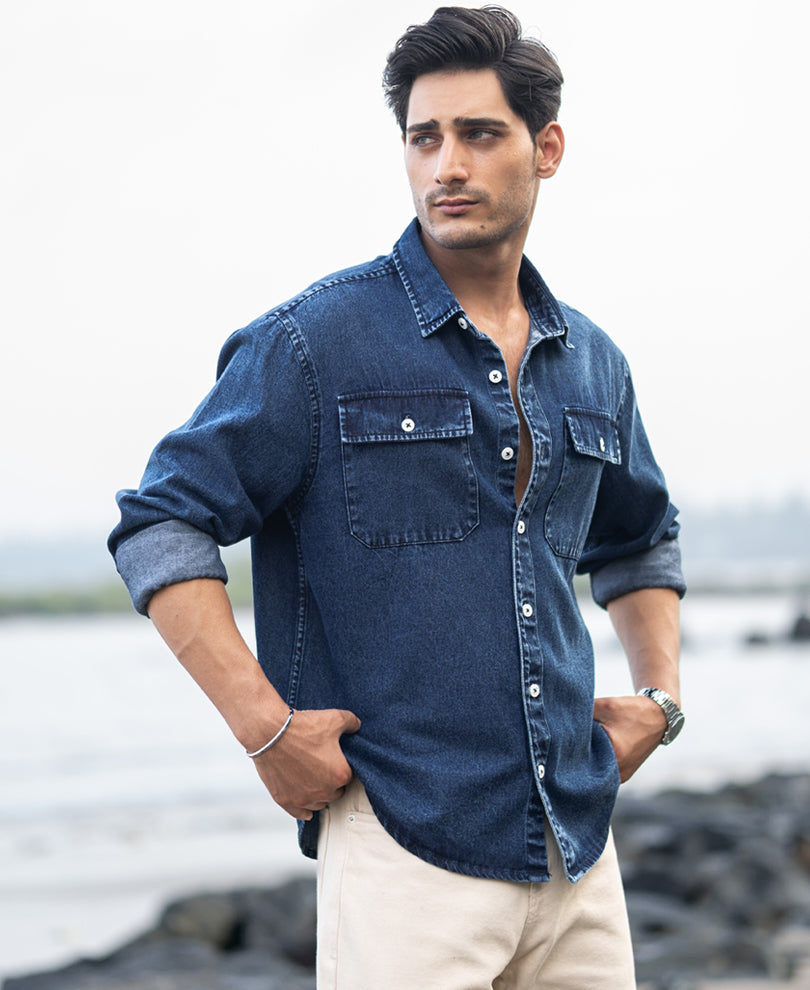 Tokyo Stitch Light Blue denim shirt for men