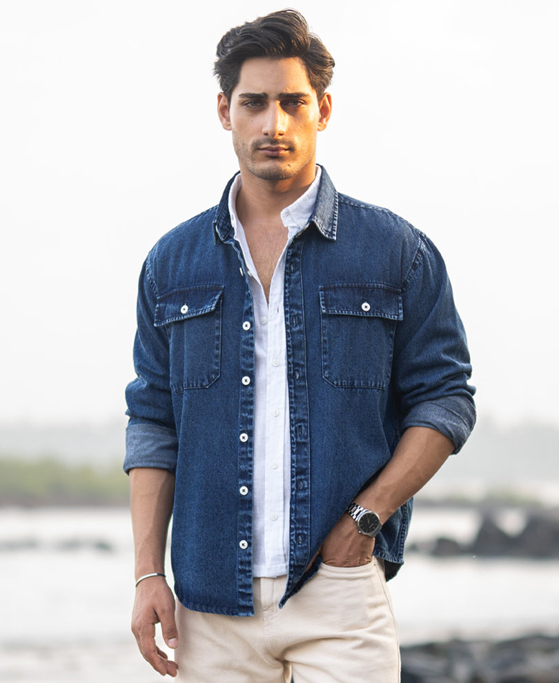 Tokyo Stitch Light Blue denim shirt for men
