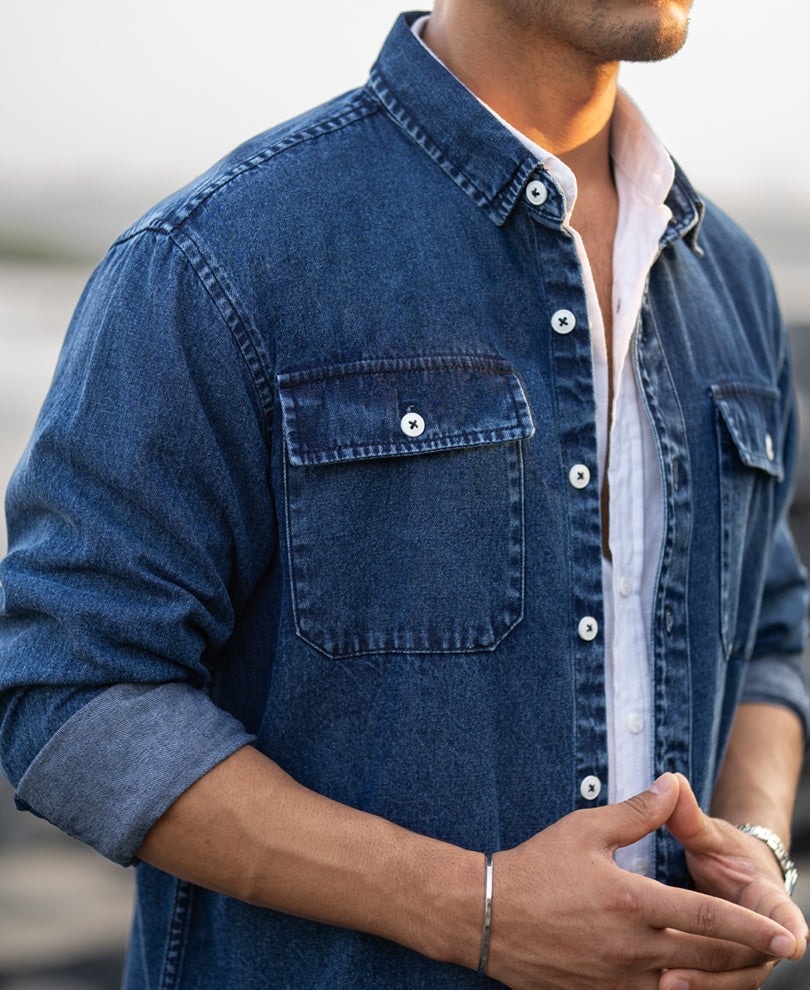 Tokyo Stitch Light Blue denim shirt for men