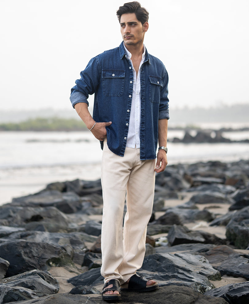 Tokyo Stitch Light Blue denim shirt for men