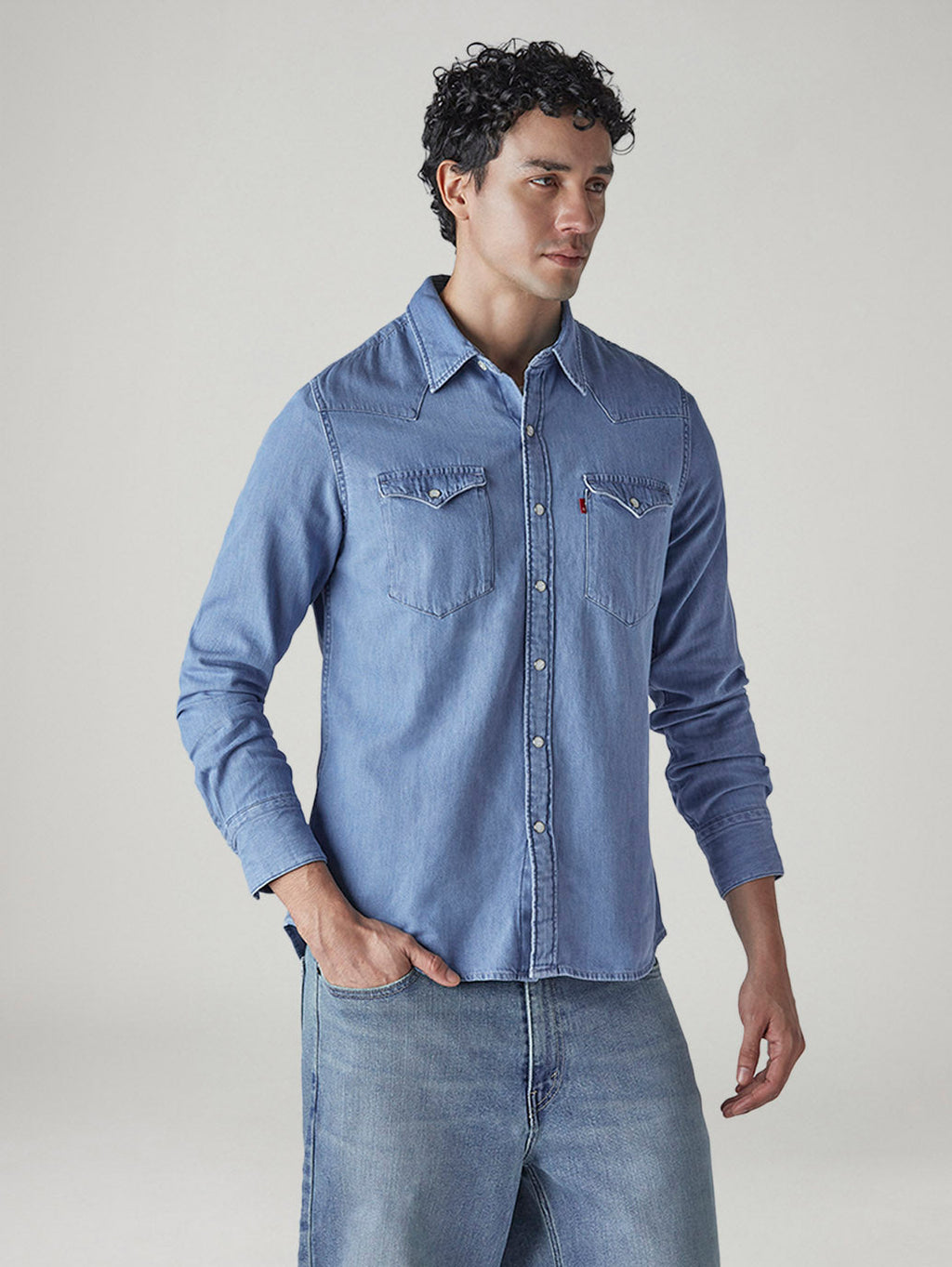 Tokyo Stitch indigo Blue denim shirt for men