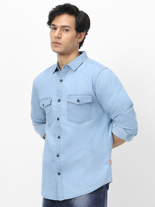 Tokyo Stitch Light Blue denim shirt for men