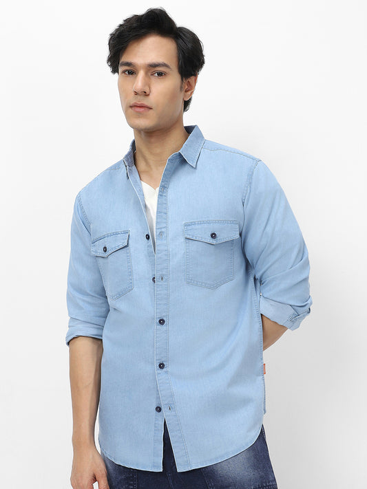Tokyo Stitch Light Blue denim shirt for men